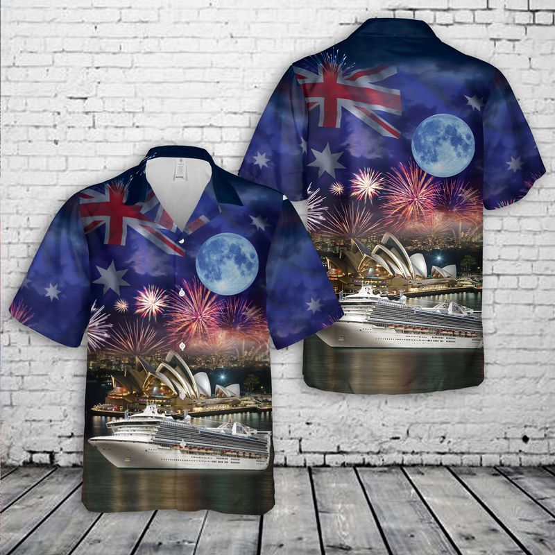 PO Cruises Australia Pacific Adventure Australia Day Hawaiian Shirt