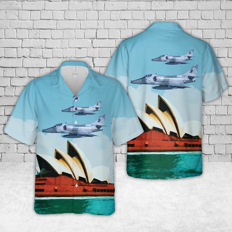 Royal Australian Navy Douglas A4G Skyhawk Australia Day Hawaiian Shirt
