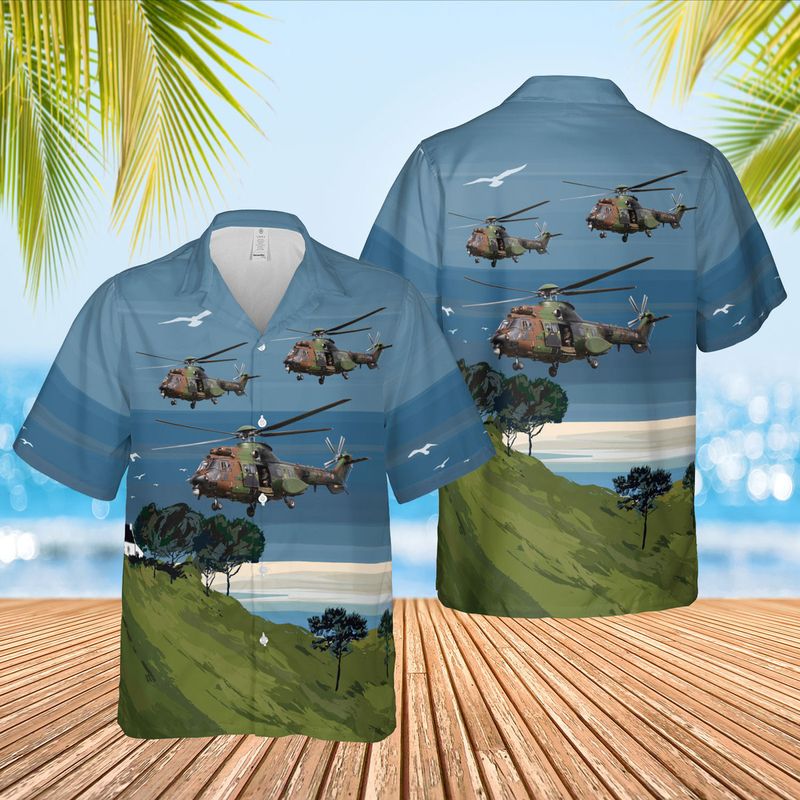 French Army Aerospatiale AS 532UL Super Puma 2 Hawaiian Shirt