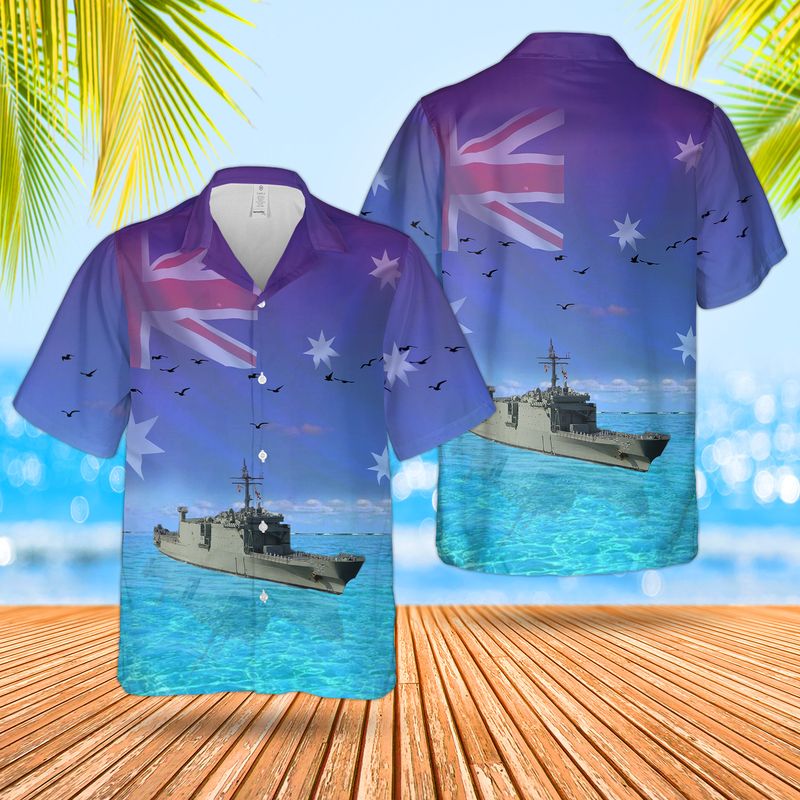 Royal Australian Navy RAN HMAS Manoora L 52 Landing Platform Amphibious Hawaiian Shirt