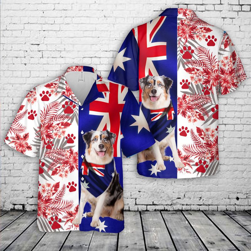 Australian Shepherd Australia Day Hawaiian Shirt