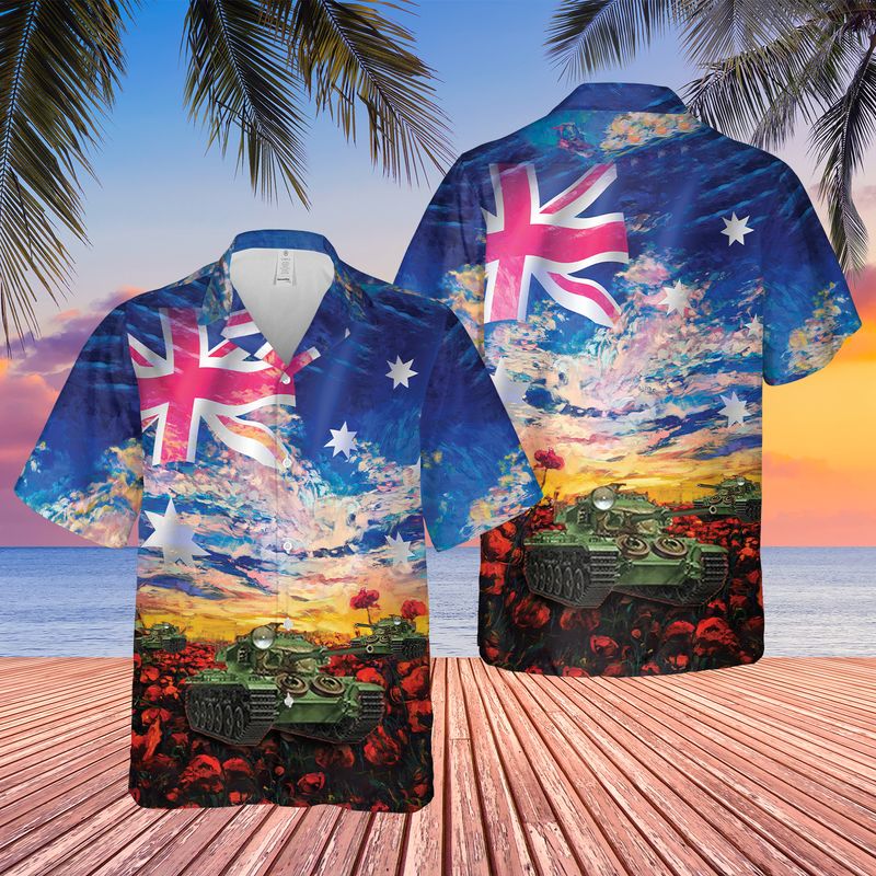 Remembering Vietnam War ANZACS Centurion Tank Hawaiian Shirt