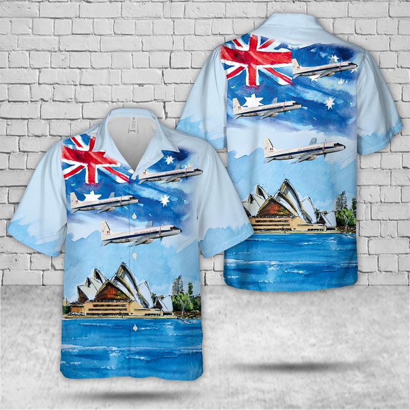 Royal Australian Air Force Hawker Siddeley HS-748 Series 2A Australia Day Hawaiian Shirt