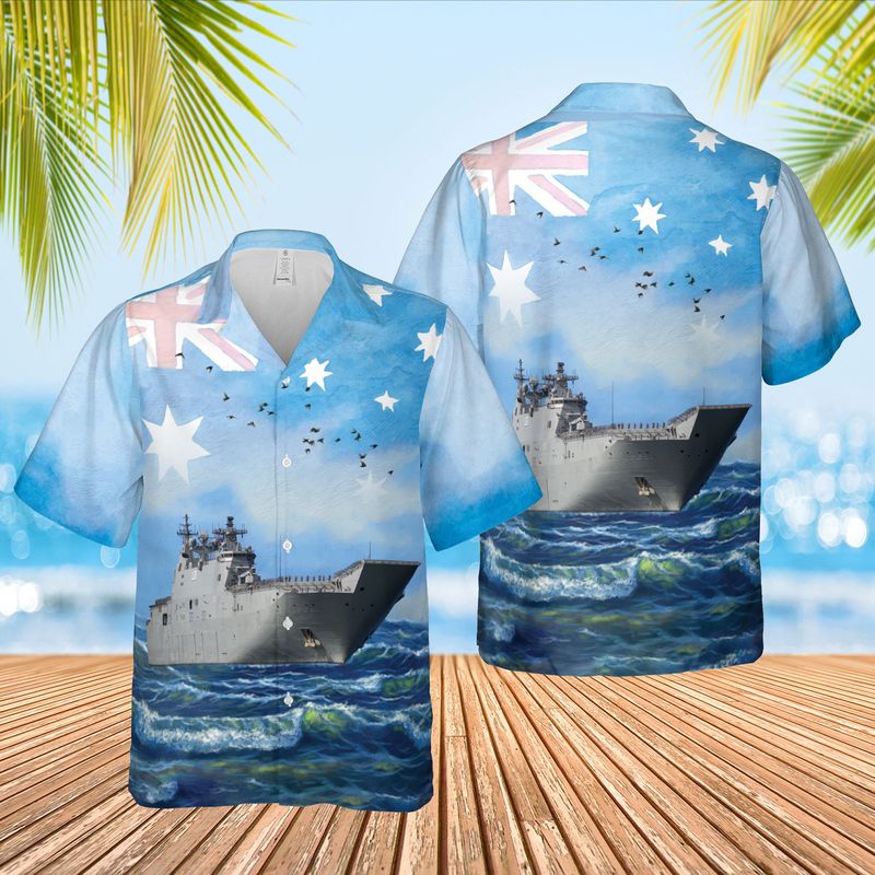 Royal Australian Navy HMAS Adelaide L01 Australia Day Hawaiian Shirt