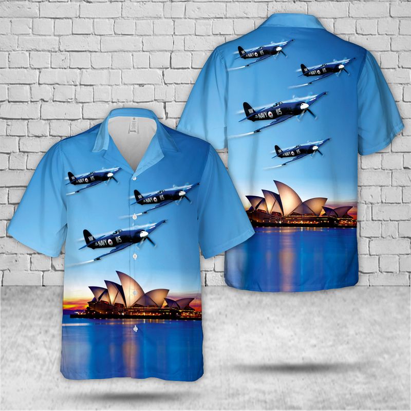 Royal Australian Navy Hawker Sea Fury FB11 Hawaiian Shirt