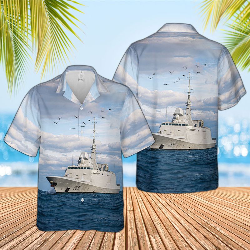 French Navy French Frigate Normandie D651 Hawaiian Shirt