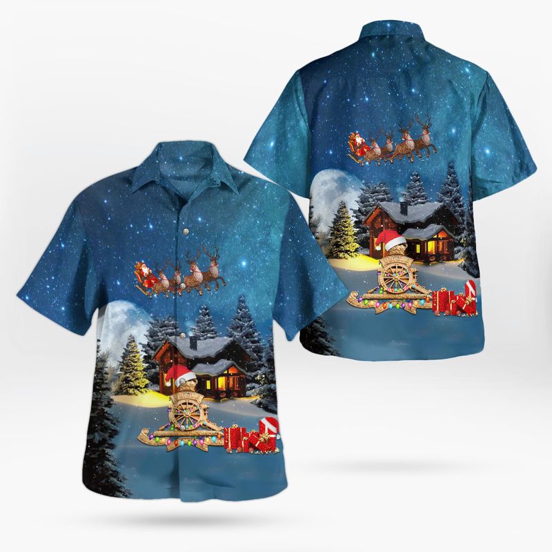 BRITISH ARMY ROYAL ARTILLERY Christmas Hawaiian Shirt