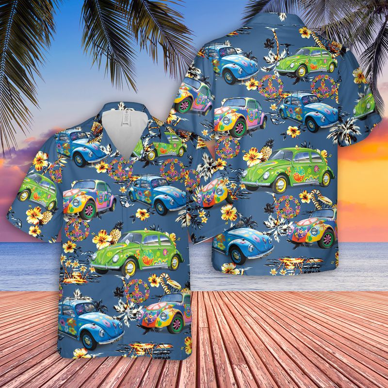 VW Beetle Hippie Hawaiian Shirt