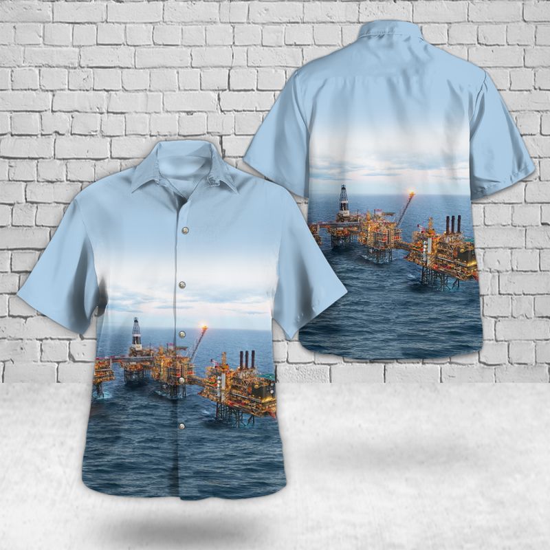 Scotland Buzzard Offshore Drilling Rig Hawaiian Shirt