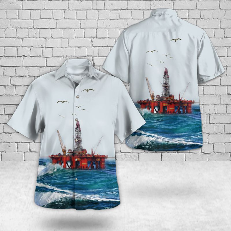 Scotland Offshore Drilling Rig Hawaiian Shirt