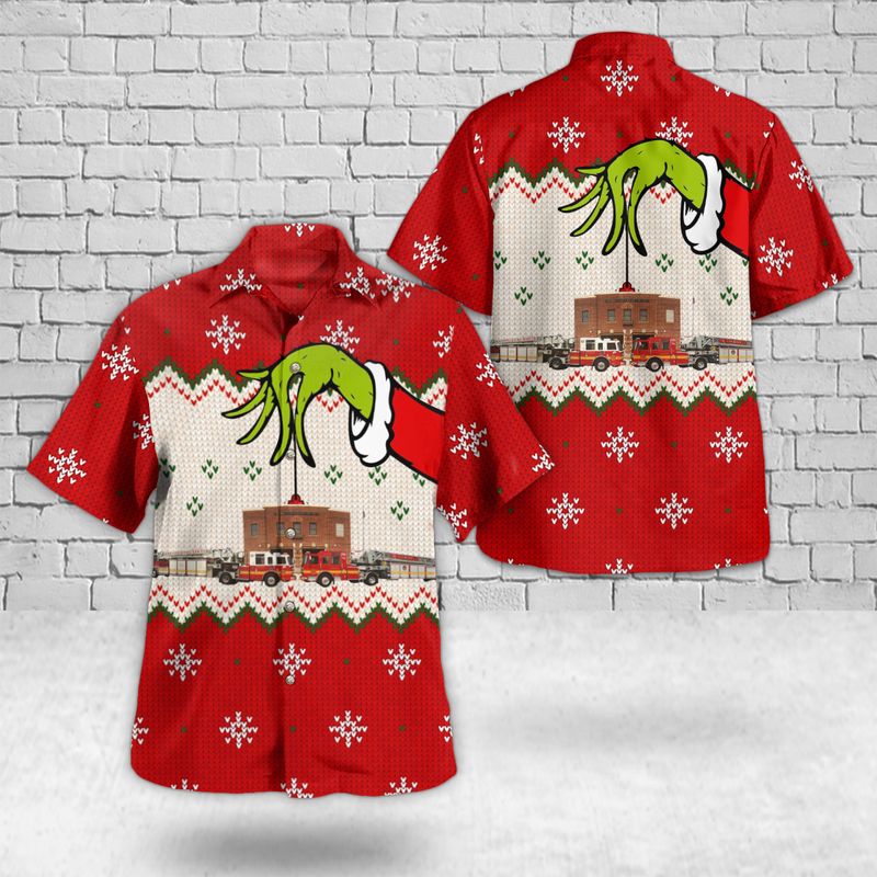 Florida Jacksonville Fire and Rescue Department Station Christmas Hawaiian Shirt