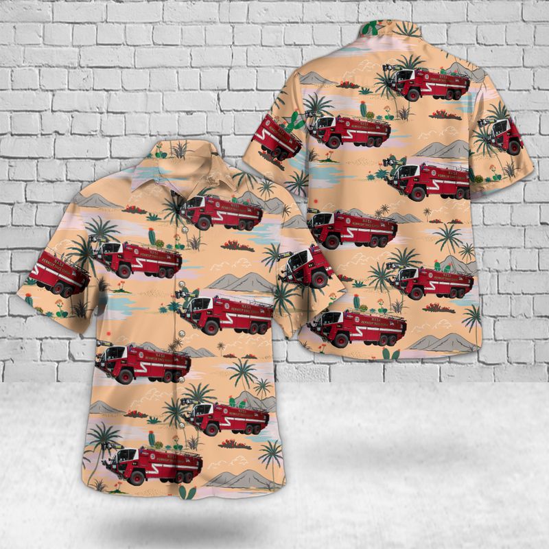 Kennedy Space Center Florida NASA Kennedy Space Center Fire Rescue New Oshkosh Striker 3000 Fire And Rescue Vehicle Hawaiian Shirt