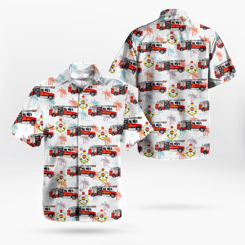 Northern Territory Fire and Rescue Service NTFRS Freightliner Fire Engine Hawaiian Shirt