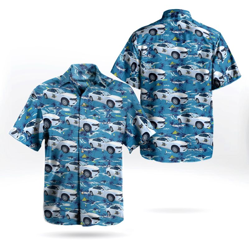 Indiana State Police Dodge Charger Hawaiian Shirt BDT0044