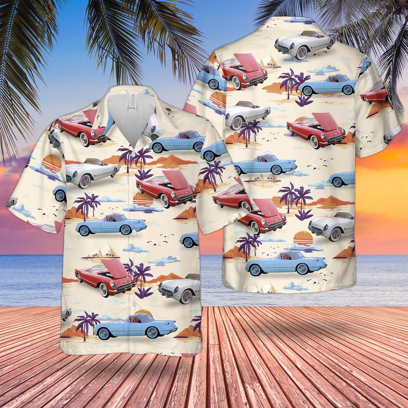 Chevrolet Corvette (C1) 1953-1955 Corvette Hawaiian Shirt TRHH2408BG08