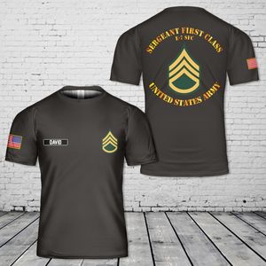 Custom Name US ARMY E-7 SFC Sergeant First Class 3D T-Shirt NLMP2702PT11