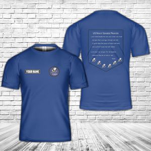 Custom Name US Navy Seabee Prayer 3D T-Shirt NLTD2702PT06