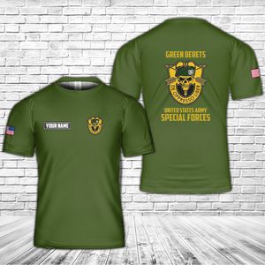 Custom Name US Army Green Beret Special Forces 3D T-Shirt NLTD2902PT06