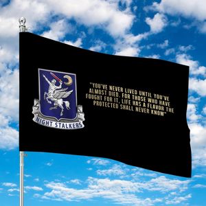 US Army 160 SOAR Night Stalkers "You have never lived" House Flag NLMP2703PT07