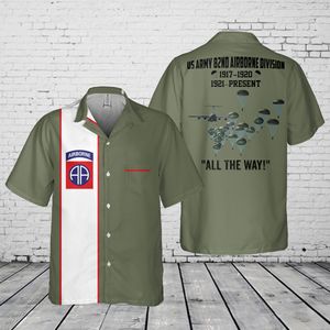 US Army Paratroopers With The 82nd Airborne Division Parachute Pocket Hawaiian Shirt NLMP2603PT09