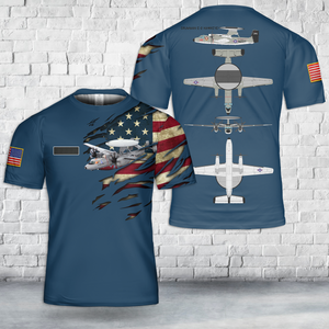 Custom Name US Navy Northrop Grumman E-2 Hawkeye T-Shirt 3D DLHH1004PT05