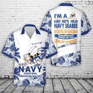 US Navy SEABEES Naval Construction Force (NCF) Hawaiian Shirt NLSI2404PT04