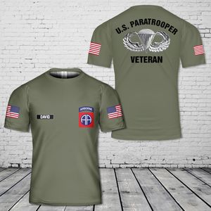 Custom Name US Army 82nd Airborne Paratrooper Veteran Jump Wings 3D T-Shirt NLMP2504PT11