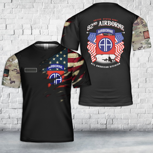 Custom Name US Army 82nd Airborne Paratrooper T-Shirt 3D DLHH2604PT04