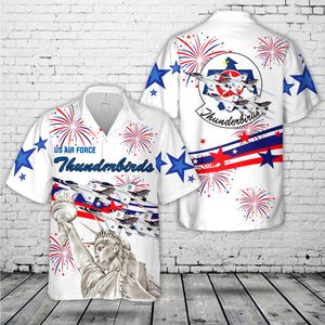 US Air Force Thunderbirds, 4th Of July Hawaiian Shirt NLMP2504PT08