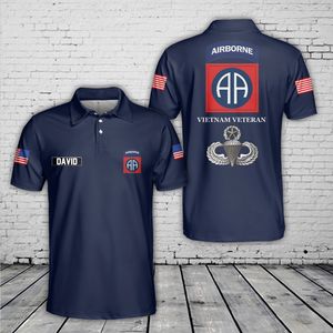 Custom Name US Army 82nd Airborne Division Veteran Paratrooper Polo Shirt NLMP2504PT10