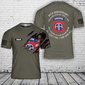 Custom Name D-Day 80th Anniversary 82nd Airborne WWII 3D T-Shirt NLSI2704PT06