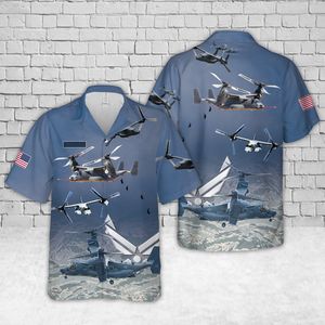 Custom Name US Air Force Bell Boeing V-22 Osprey Hawaiian Shirt DLTT0907PT09