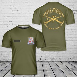 Custom Name US Army - Company C, 1st Bn, 167th Infantry - 4th Alabama, Alabama National Guard T-Shirt 3D DLMP2507PT07
