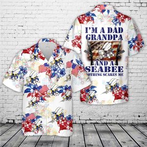 US Navy Seabee I Am A Dad Grandpa And Nothing Scares Me Hawaiian Shirt NLMP2507PT12