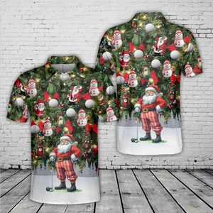 Santa Golfer Christmas Polo Shirt DLMP1510PT12