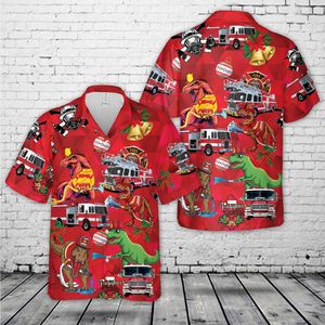 Firesaurus Firefighter Christmas Hawaiian Shirt NLMP2810PT10