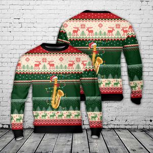 Saxophone Christmas Lights AOP Sweater NLSI1811PT07