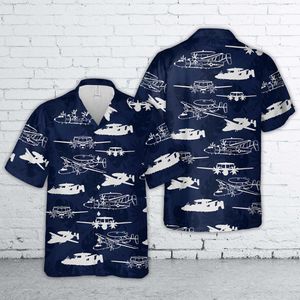 US Navy Northrop Grumman E2D Hawkeye Silhouettes Hawaiian Shirt DLTT2304PL09