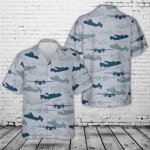 US Navy Grumman C2A Greyhound Aircraft Silhouettes Hawaiian Shirt DLMP2304PL02