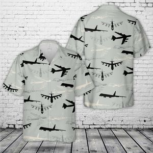 US Air Force Boeing B-52 Stratofortress Silhouettes Hawaiian Shirt DLMP2304PL03