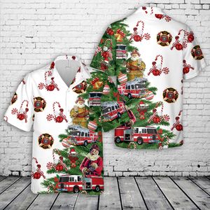 Firefighter Fire Trucks Christmas Hawaiian Shirt NLSI1009PL05
