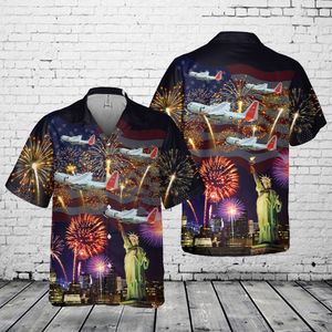 US Air Force LC-130 Hercules Skibird , 4th Of July Pocket Hawaiian Shirt NLSI1712PL08