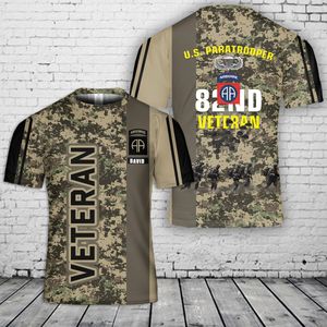 Custom Name US Army 82nd Airborne Division Veteran Paratrooper 3D T-Shirt NLSI1912PL08