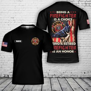 Custom Name Retired Firefighter 3D T-Shirt NLSI2802PK02