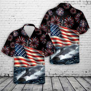 US Navy USS Connecticut SSN 22, 4th Of July Hawaiian Shirt NLSI2802PK06