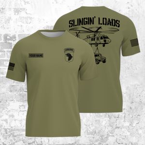 Custom Name US Military Sling Load Black Hawk 3D T-shirt TT1803PK07