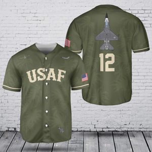 Custom Number USAF General Dynamics F-16 Fighting Falcon Baseball Jersey TT2003PK02