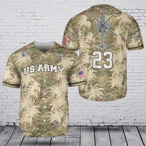 Custom Number US Army Boeing AH-64 Apache Baseball Jersey TT2003PK06