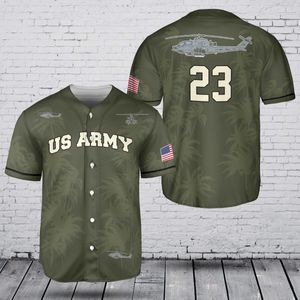 Custom Number US Army Bell AH-1 Cobra Baseball Jersey TT2003PK09