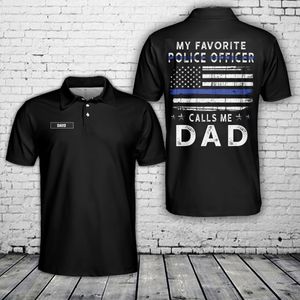 Custom name My Favorite Police Officer Calls Me Dad Polo Shirt NLSI2703PK04